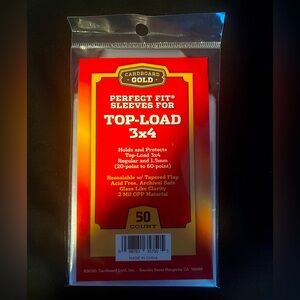 Cardboard Gold PERFECT FIT Sleeves For 3x4 Top Loaders 50 Count
